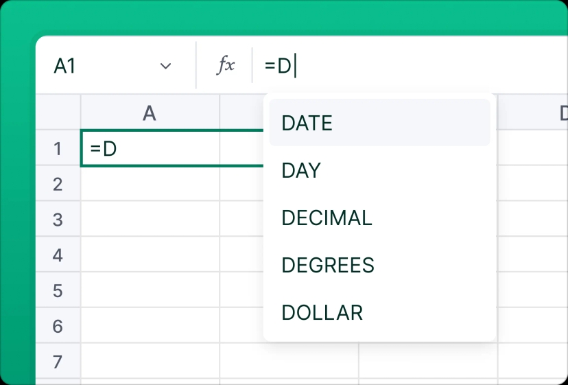 An image which shows how a user can call on one of the Date formulas to convert a cell’s value