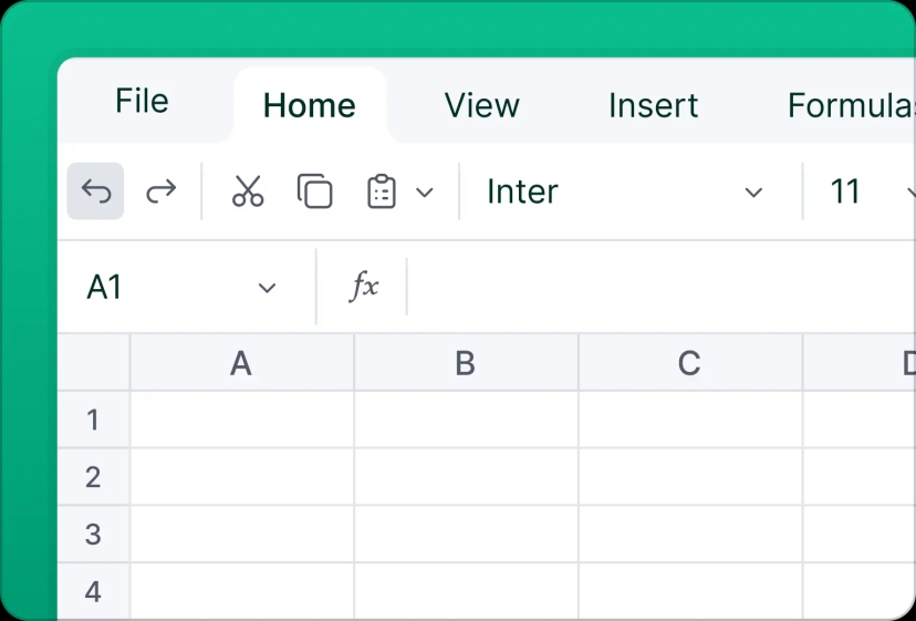 An image where users can go back or go forward to actions already taken within the React Spreadsheet component