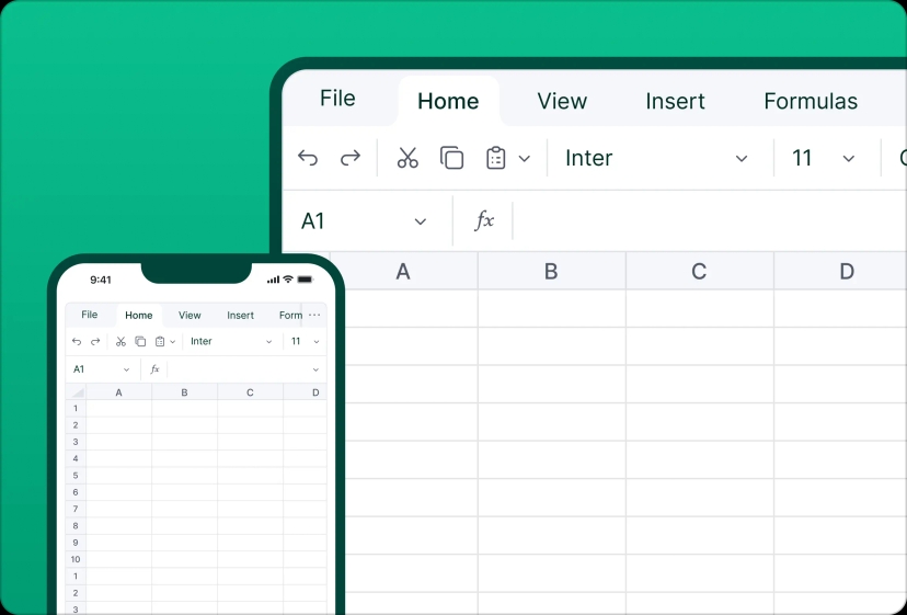 An image which shows that React Spreadsheet can render responsively across different screen sizes