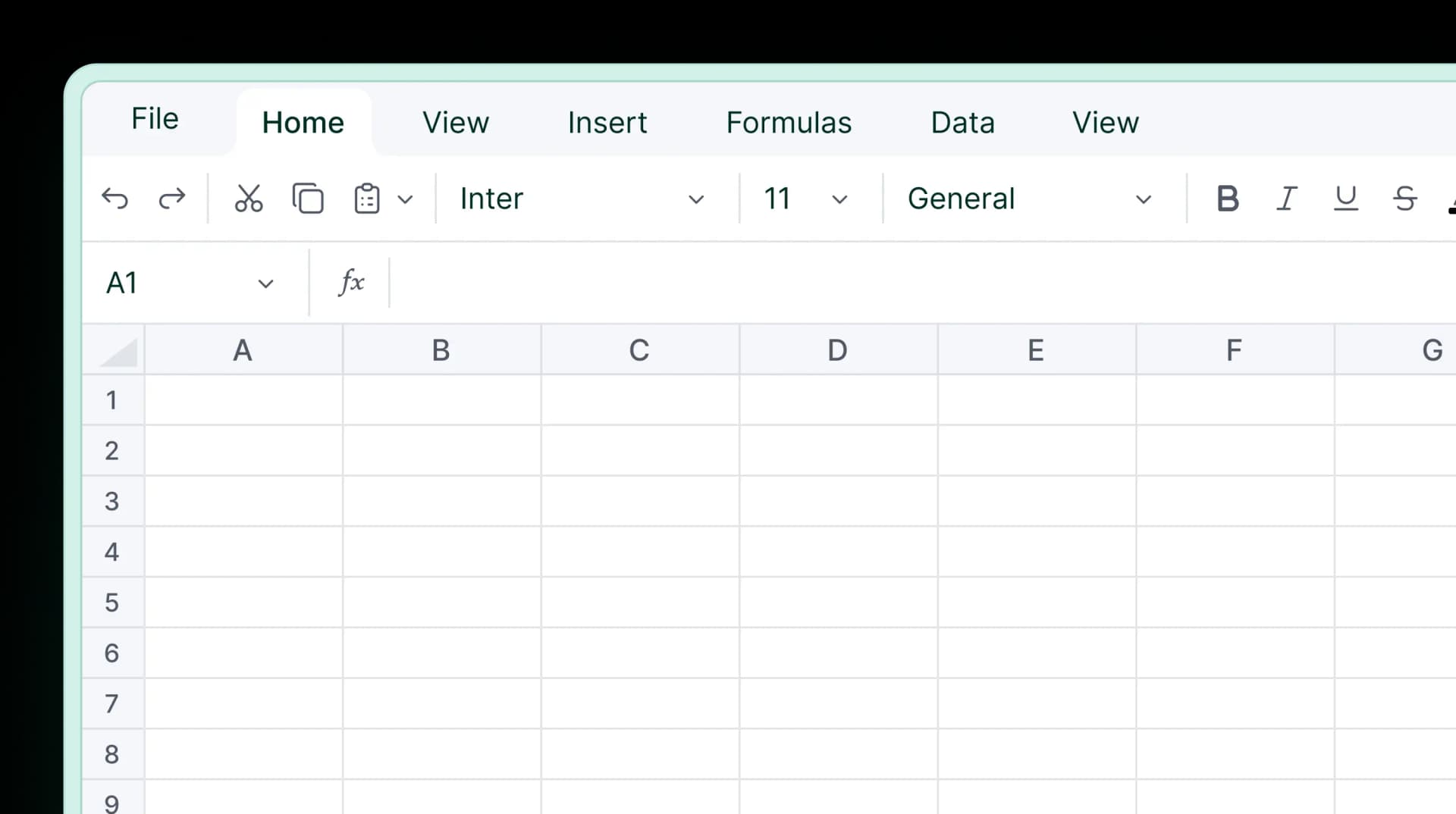 An image of React Spreadsheet showing that it is similar to Excel UI